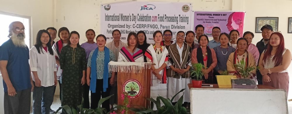 C-CERP organised food processing training on pickle making for SHGs of seven JFMCs, Batch-I and II, NFMP under Peren division at Forest Resource Center, Jalukie on March 10.